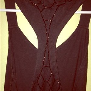 Black beaded racerback tank