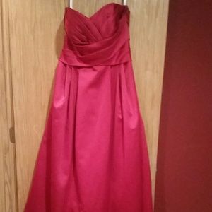Red apple strapless formal dress