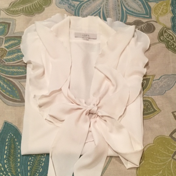 LOFT cream blouse