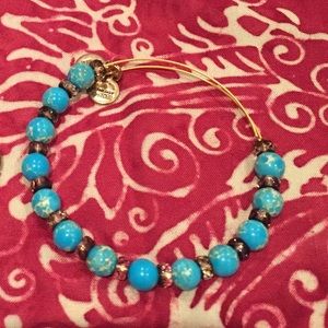 Blue beaded bracelet