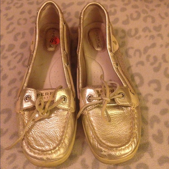 SOLD Gold Sperry Top Siders women's 8.5