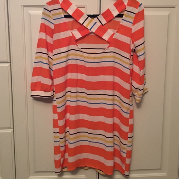Francesca's Multicolor Stripped Dress - Picture 2 of 4
