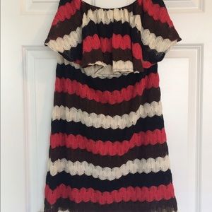 Retro woven strapless dress