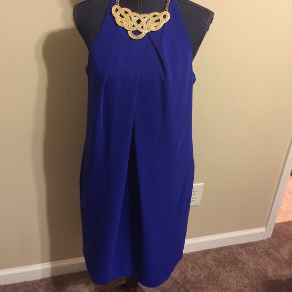 Ralph Lauren blue sleeveless  cocktail dress-sz 12
