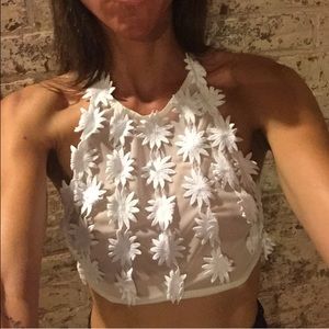 For Love and Lemons sheer skivvies halter top