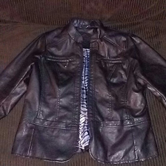 Jou Jou black vegan leather jacket.