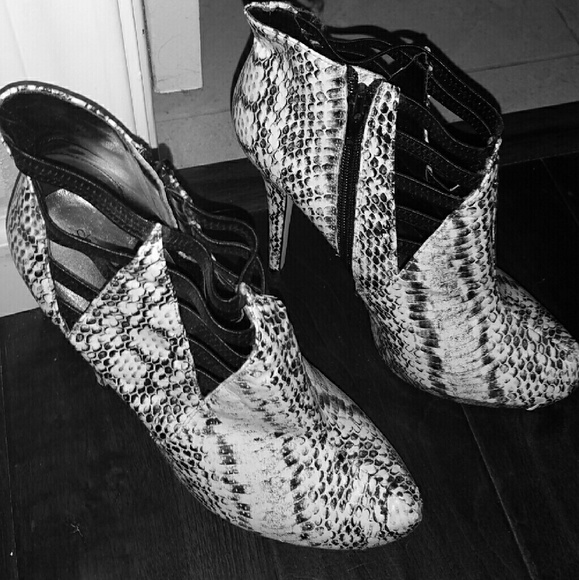 Faux Snake skin booties