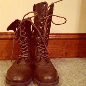 Madden Girl Brown Combat Boots