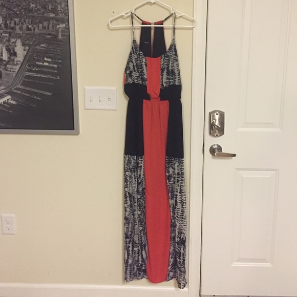 Red, black and white dress