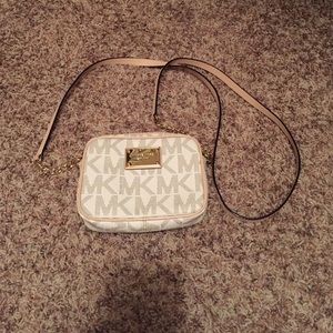 White Michael Kors logo cross body