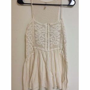 Free People Ivory Crochet Top XS