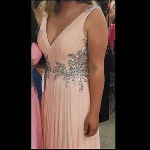 Long peach colored Jovani prom dress/evening gown