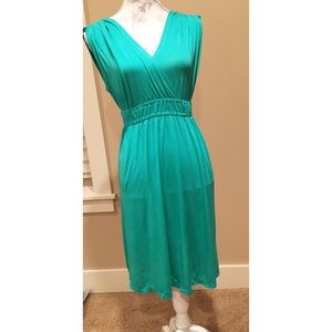 Aqua turquoise faux wrap dress