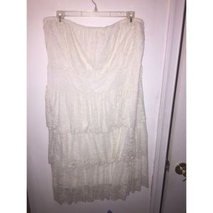 Strapless white dress