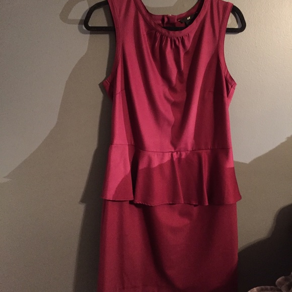 Gorgeous Maroon Peplum dress NWOT