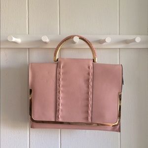 NEW Soft pink faux leather clutch
