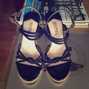 MICHAEL Michael Kors black wedge sandals. Size 5.5
