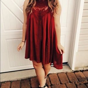 Entro Dresses - Burgundy boho crochet lace dress Entro Dresses - Burgundy boho crochet lace dress