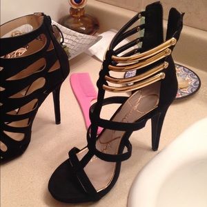 ‼️Reduced‼️Jessica Simpson Black Gold High Heels