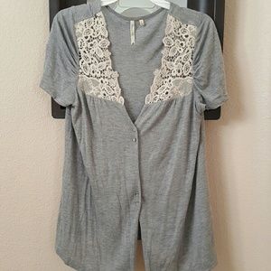 Petticoat alley crocheted boho top