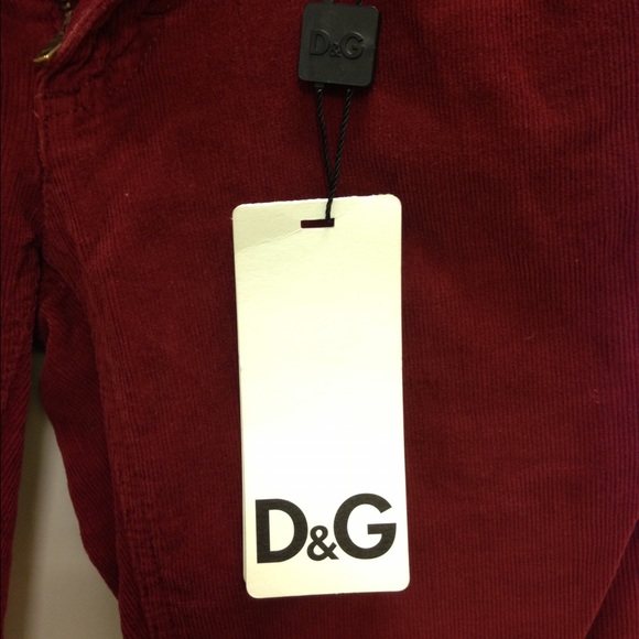 D&G Corduroy Cotton Deep Red Burgundy Pants - Picture 2 of 4