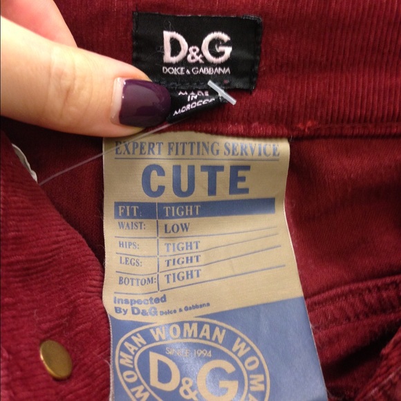 D&G Corduroy Cotton Deep Red Burgundy Pants - Picture 3 of 4