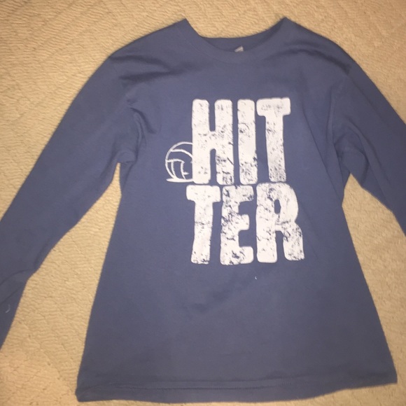 Blue long sleeve volleyball shirt