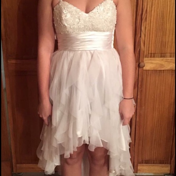 White sequence high low dress - Picture 1 of 1