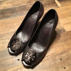 Tory Burch Peep Toe Wedges