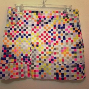 Kate Spade multi-colored checkered mini-skirt