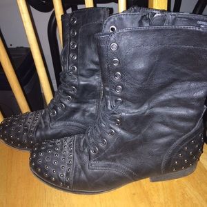 Gewelz Madden Girl || Black Combat Boots