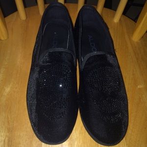 Black Gem Skull Aldo Slippers