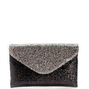J.Crew invitation glitter clutch