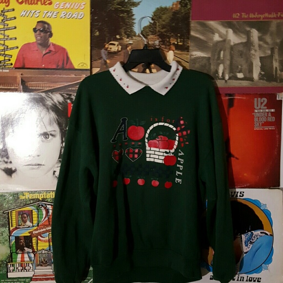 Vintage Oversized "A is for Apple sweater"