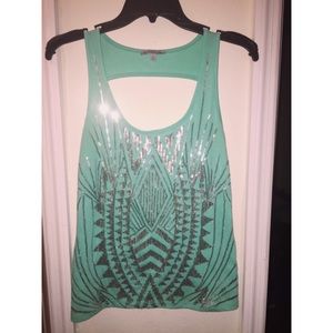 Charlotte Russe sequined blue tank💙