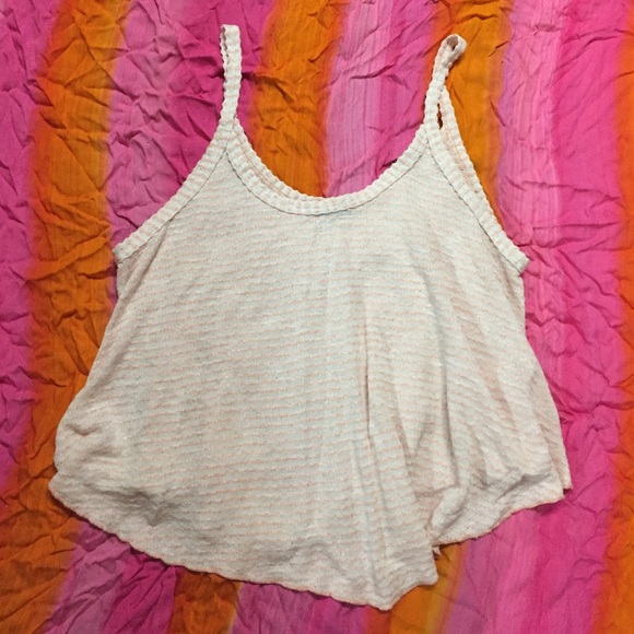 Stripped pink & white spaghetti strap top