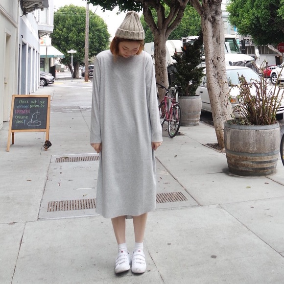 OAK & FORT light grey loose fitted long dress