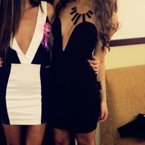 strapless, front low cut dress, worn ONCE