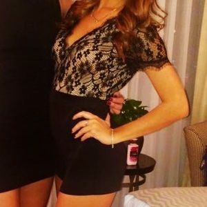 Black/ Lace Romper -- worn once