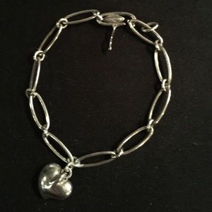Tiffany sterling silver heart bracelet.