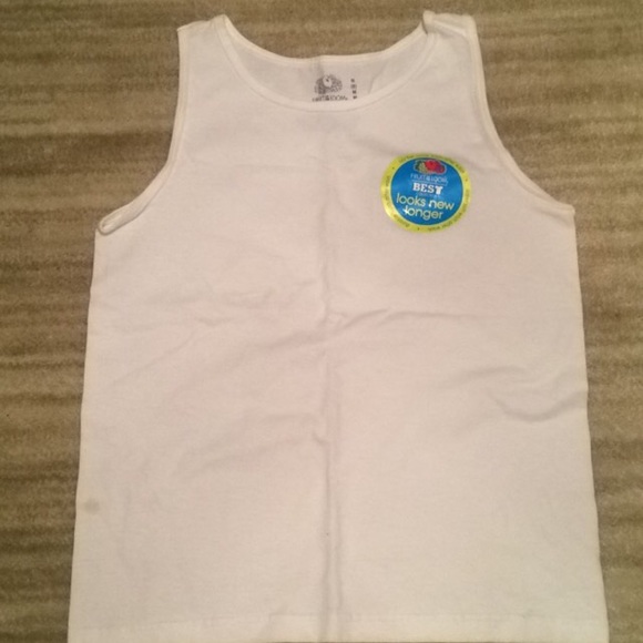 White Fruit of Loom tank top