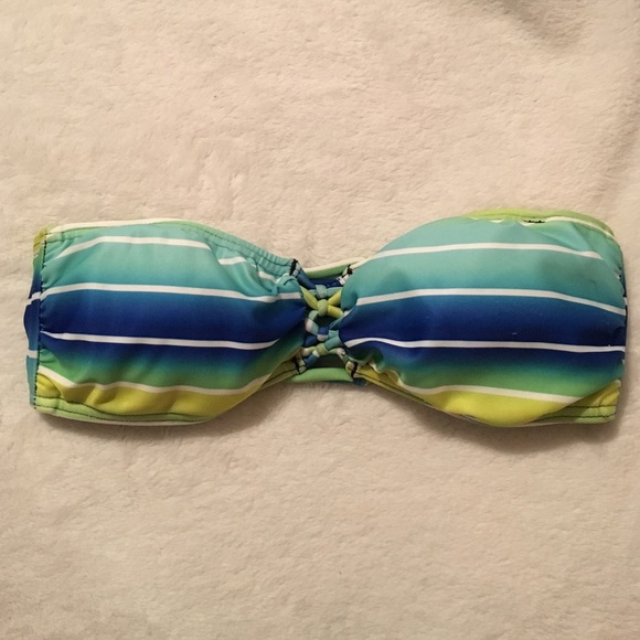 Multicolored Stripes Bandeau Bikini Top