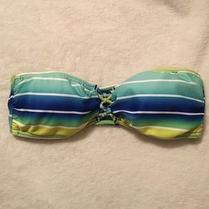 Multicolored Stripes Bandeau Bikini Top