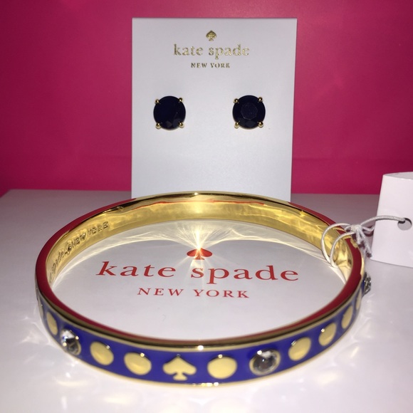 TAKE 30% OFF Kate Spade ♠️ Blue Spade Bangle NWTs - Picture 2 of 4