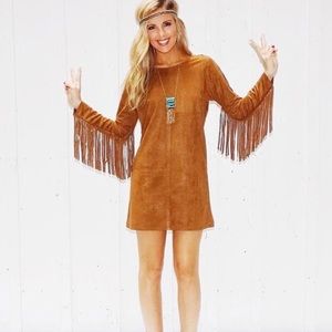 Fringe sleeve dress