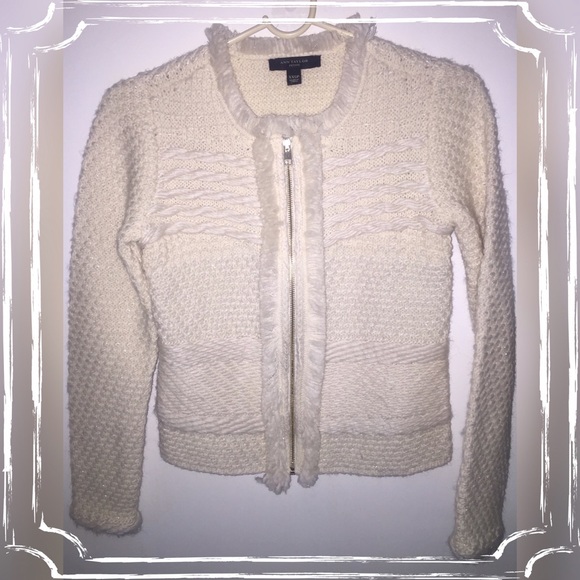 Ann Taylor Petite Fringed Sweater Jacket - Picture 3 of 4