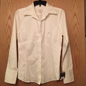 NWT. White button down top.