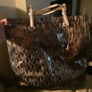 Authentic Michael Kors Metallic Gold Tote