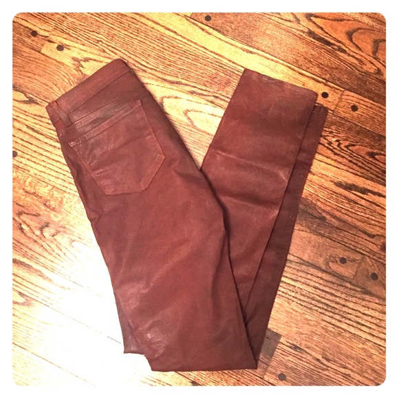 J Brand Denim - J. BRAND Brown Waxed Denim Jeans