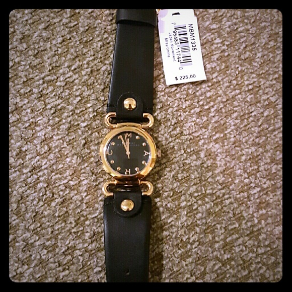 MBM1335 Molly Black Leather Watch NWT
